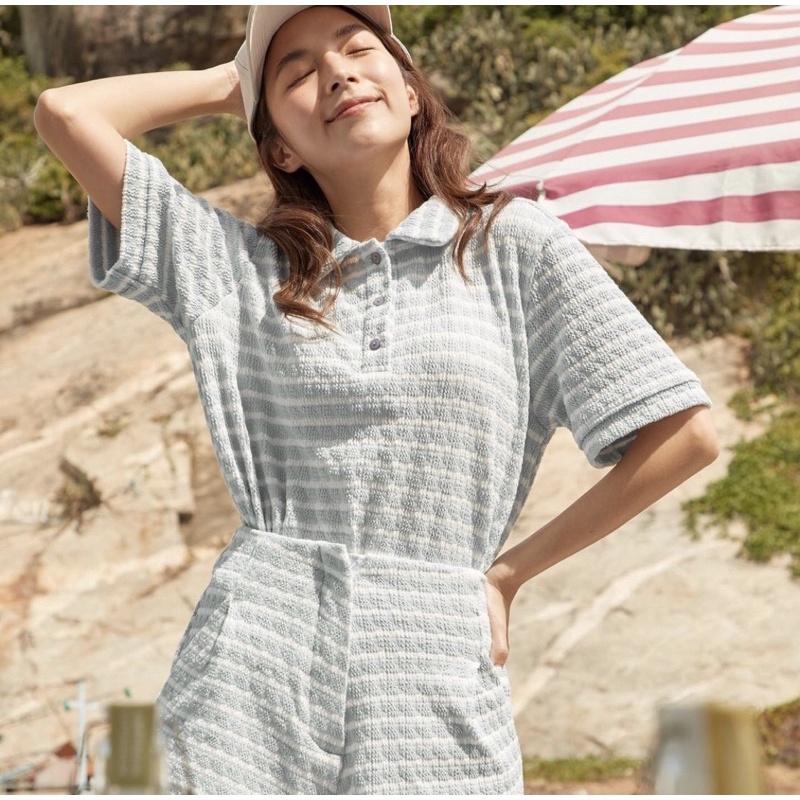 Lookbook Bogey set soft blue stripe size L Color 2nd Hand used once ...