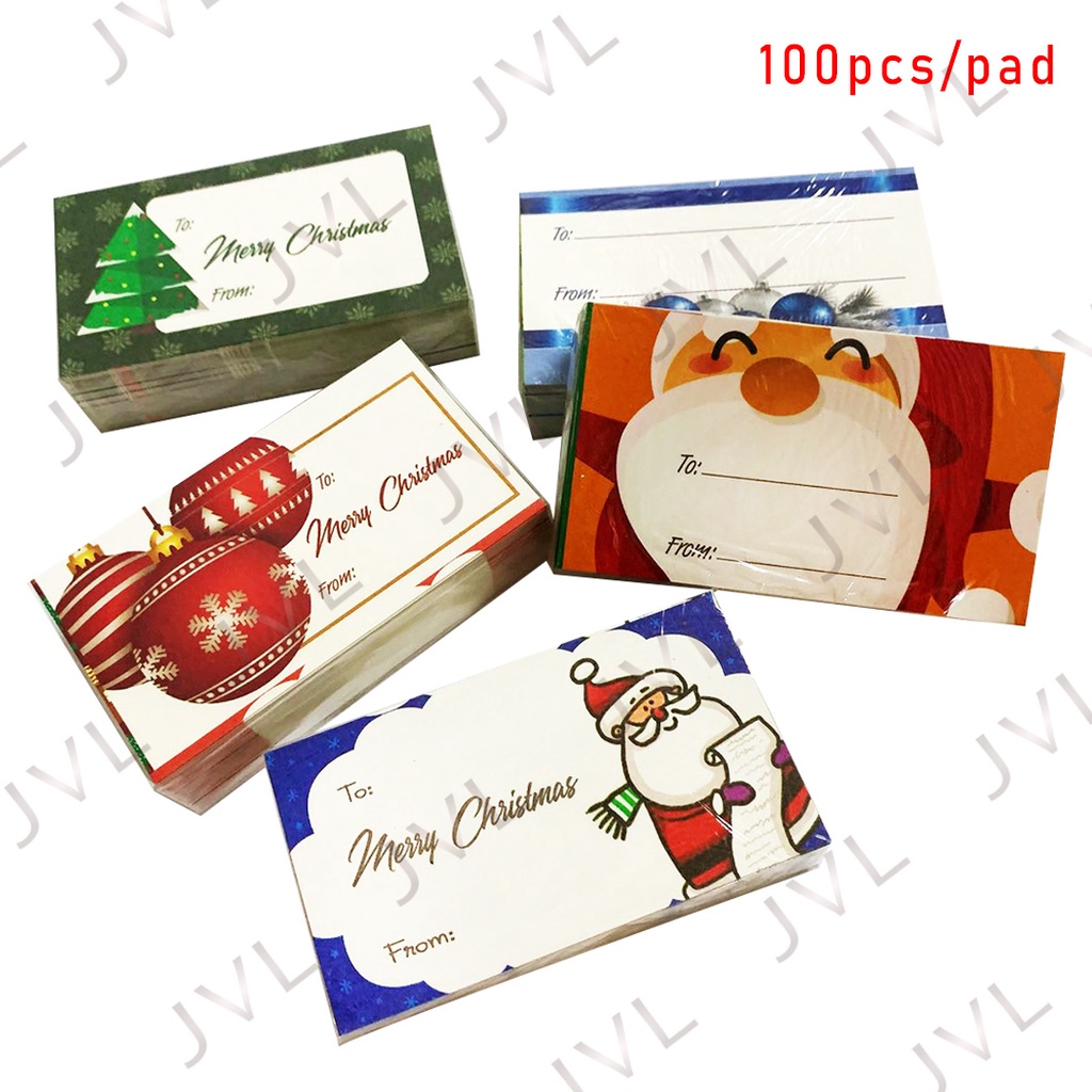 Gift tag X'MAS Christmas GIFT TAG Gift Card 100pcs Per Pack Christmas ...