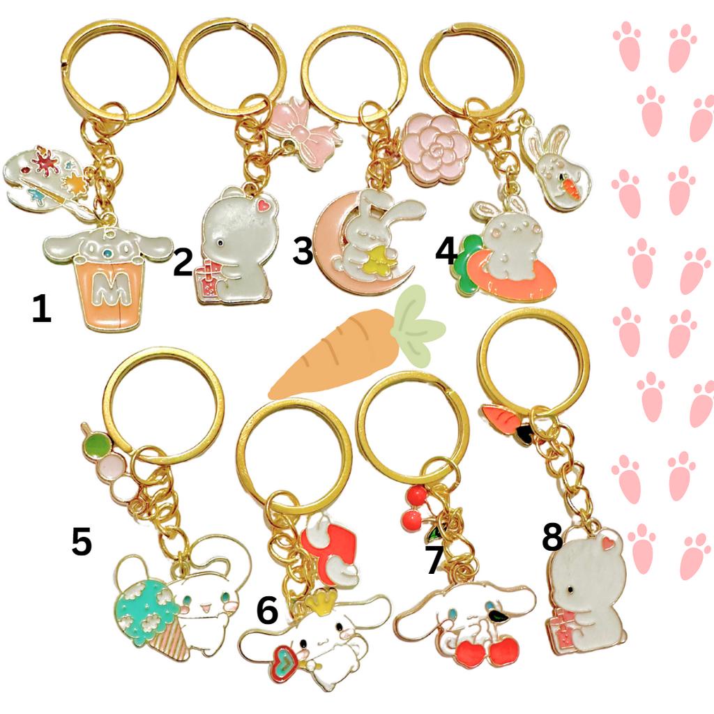Cake, Cookies, Rabbit, Cute Keychain Charms Creative Key Ring ...