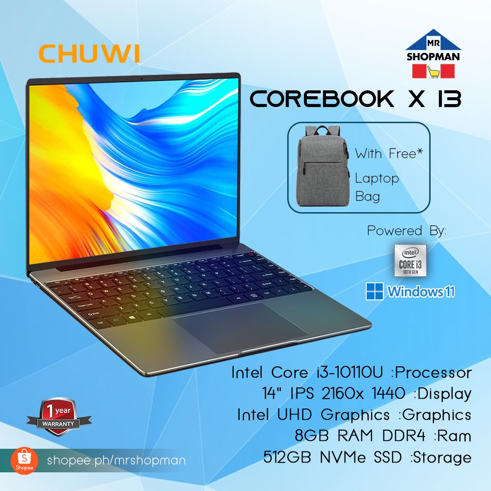 CHUWI CoreBook X Intel Core I3 10110U | 14" IPS 2160x 1440 | 8GB Ram ...