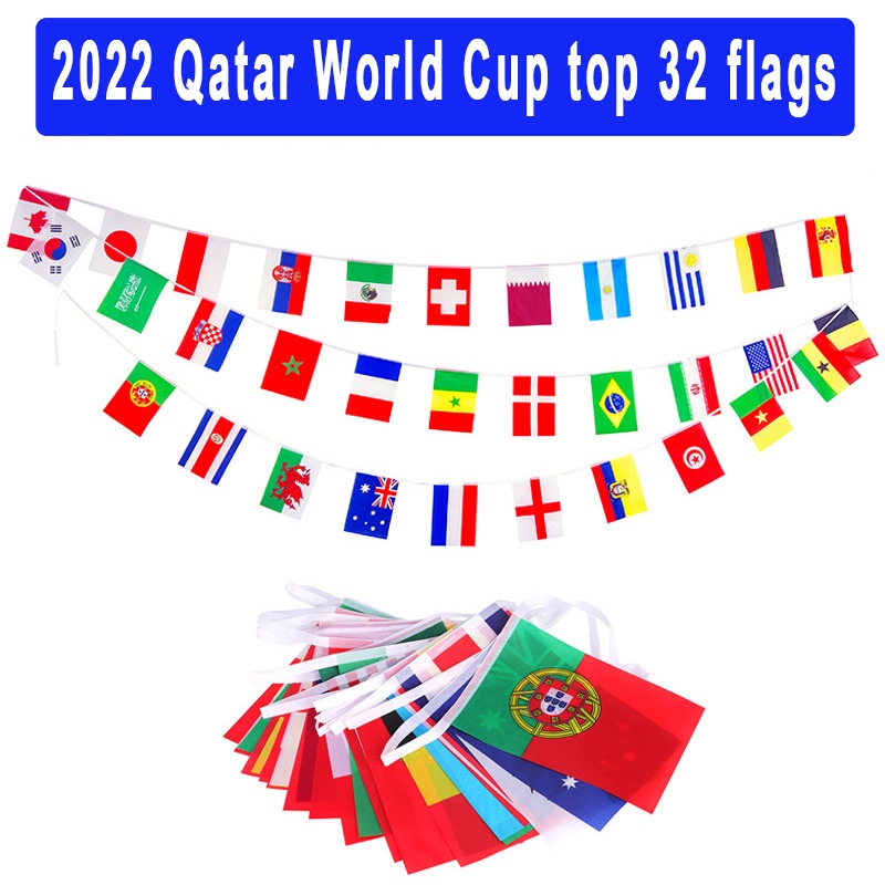 2022 Qatar World Cup Flags String Flags Countries Around The World ...