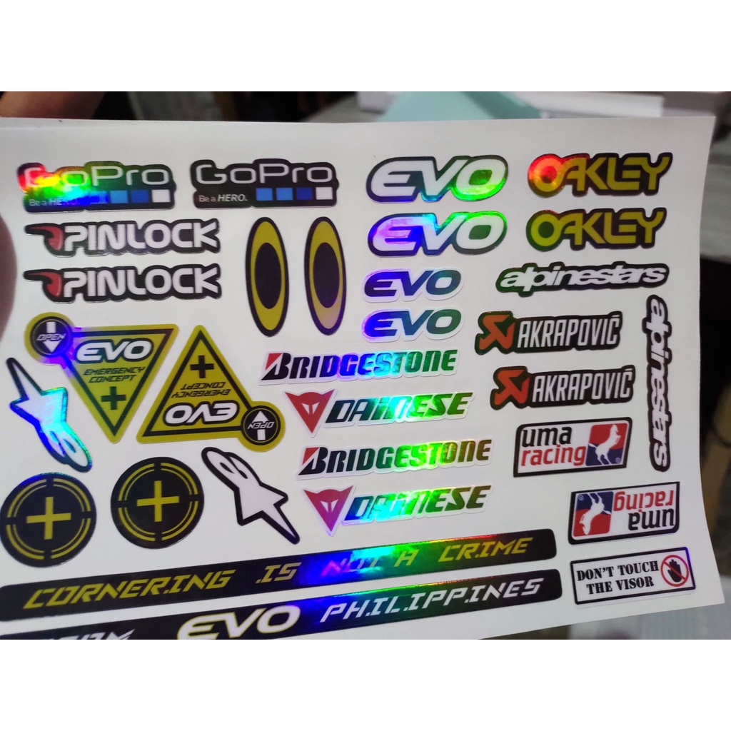 Helmet Visor Sticker Holographic EVO/LS2/SPYDER/KYT/SEC/AGV/HJC/NHK