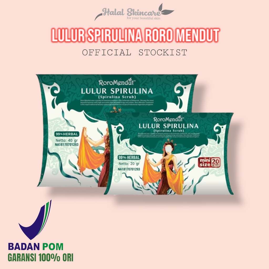 RORO MENDUT Spirulina Body Scrub Mini Size 20gr Skincare Original Bpom ...