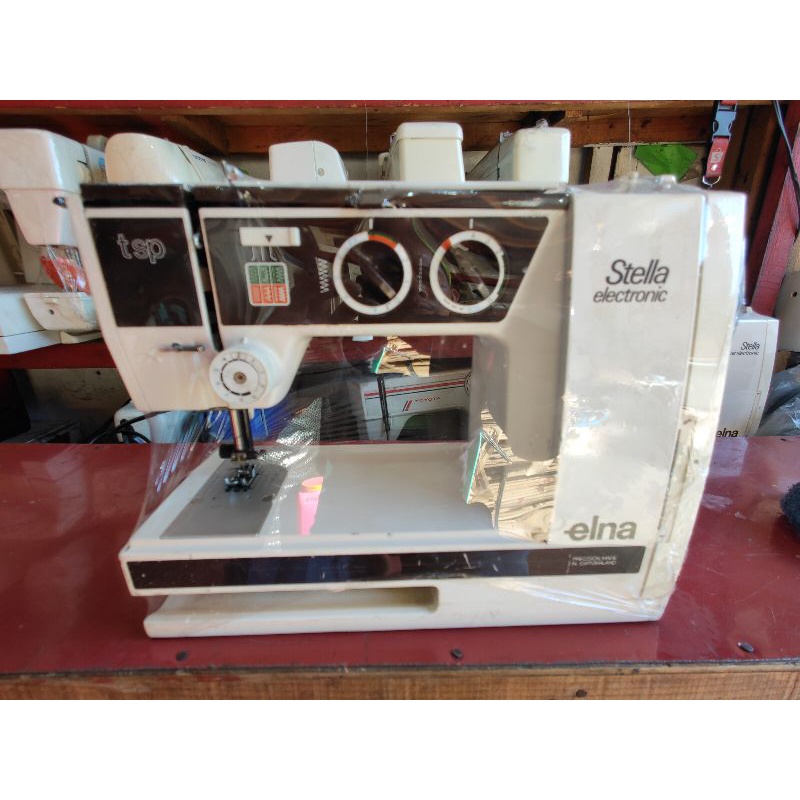 sewing machine eLna brand made in Switzerland footpedal apakan heavy duty metal body and parts