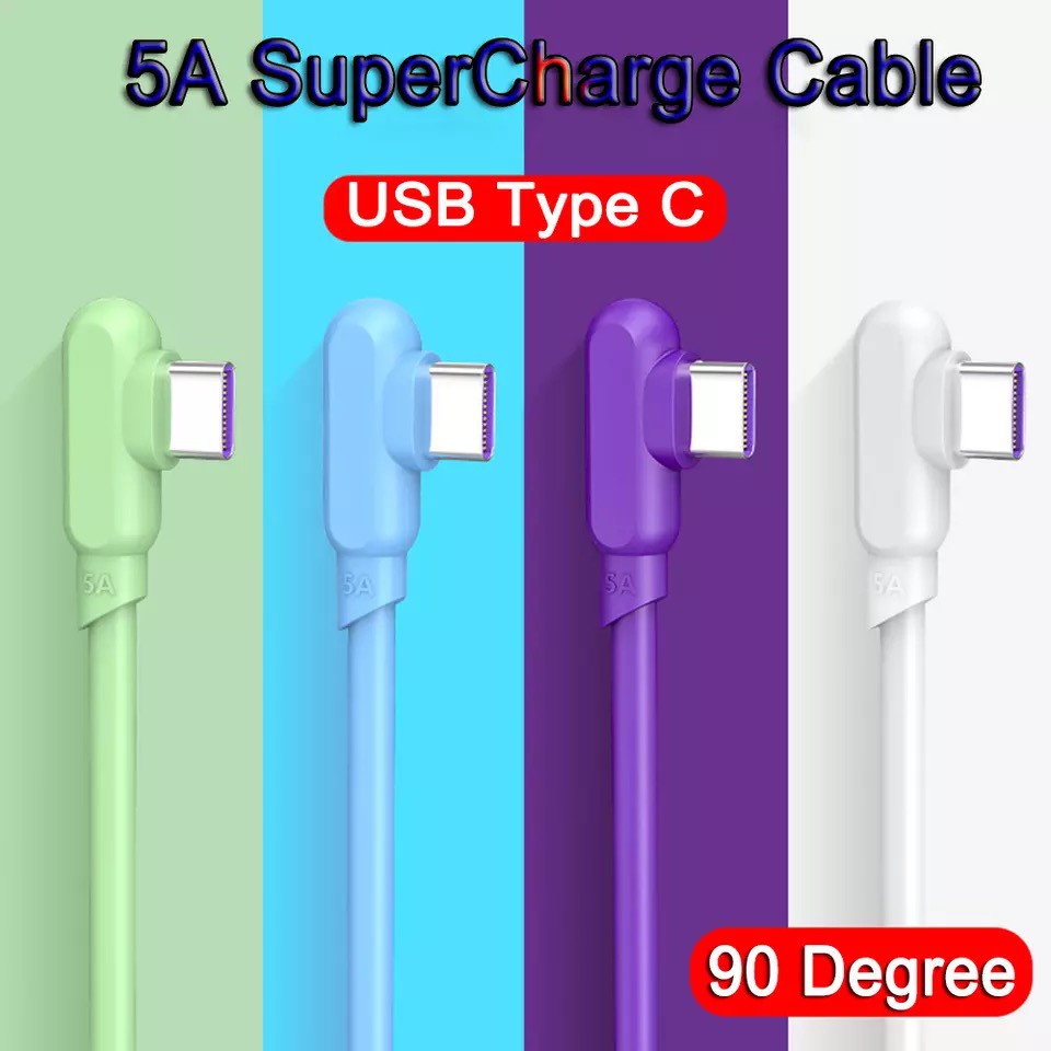 Type C Cable 1M L Shape 5A Fast Charging Phone Cables Shopee Philippines
