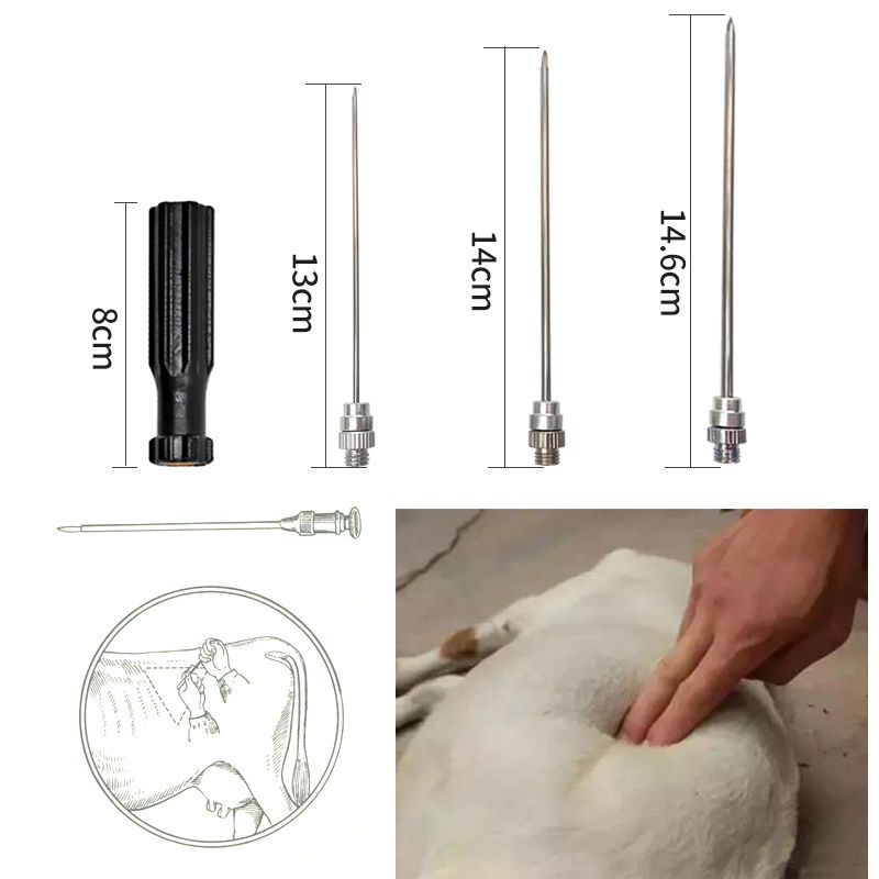 Threeuse trocar cattle and sheep stomach stainless steel deflation