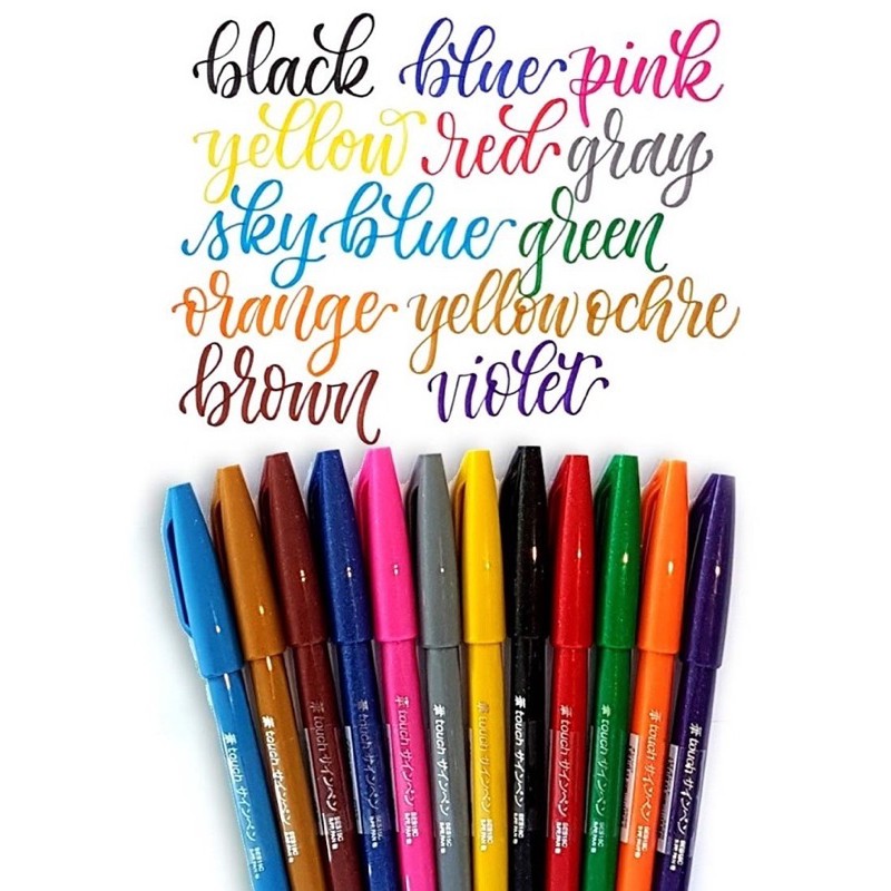 Pentel Fude Touch Brush Sign Pen New 2020 Colors for Calligraphy ...