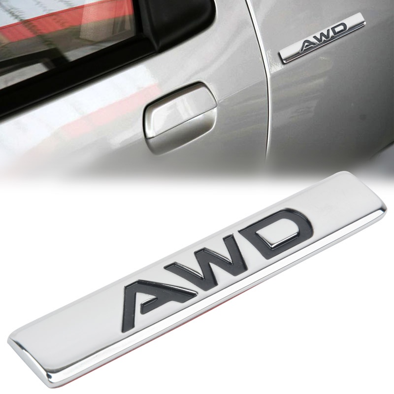 3D Metal AWD Car Side Body Trunk Emblem Badge Sticker Decal Silver ...