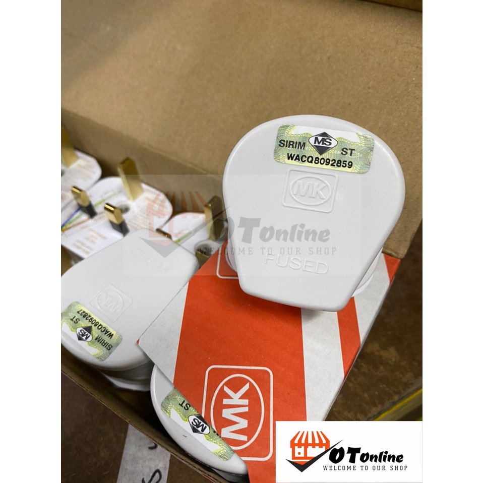 MK 646 WHI 13A Heavy Duty 3 PIN Bakelite PLUG TOP SIRIM | Shopee ...