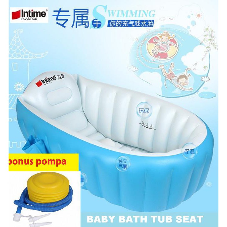 Intime Baby Bath Tub Package / Baby Bath Tub + Bonus Pump Shopee