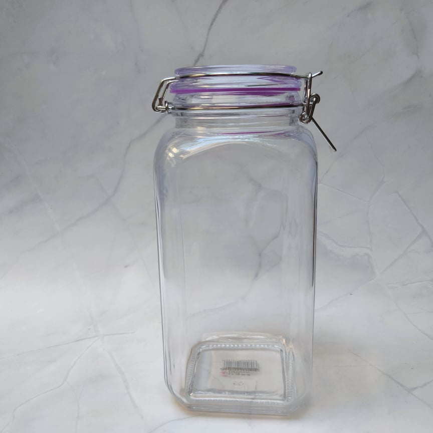 Big Tall Thick Glass Jar with lid and silicon rubber gasket for ...