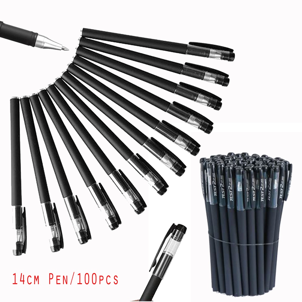 GEL PEN - 100Pcs/Set Ink Pen Maker Pen 0.5mm(BLACK) | Shopee Philippines