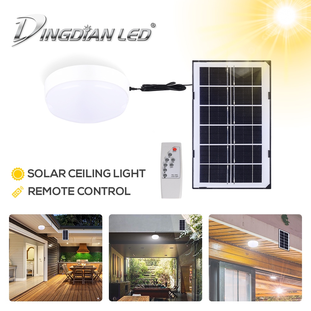 DingDian LED Solar 18W Ceiling Light with Remote Control Cold White ...
