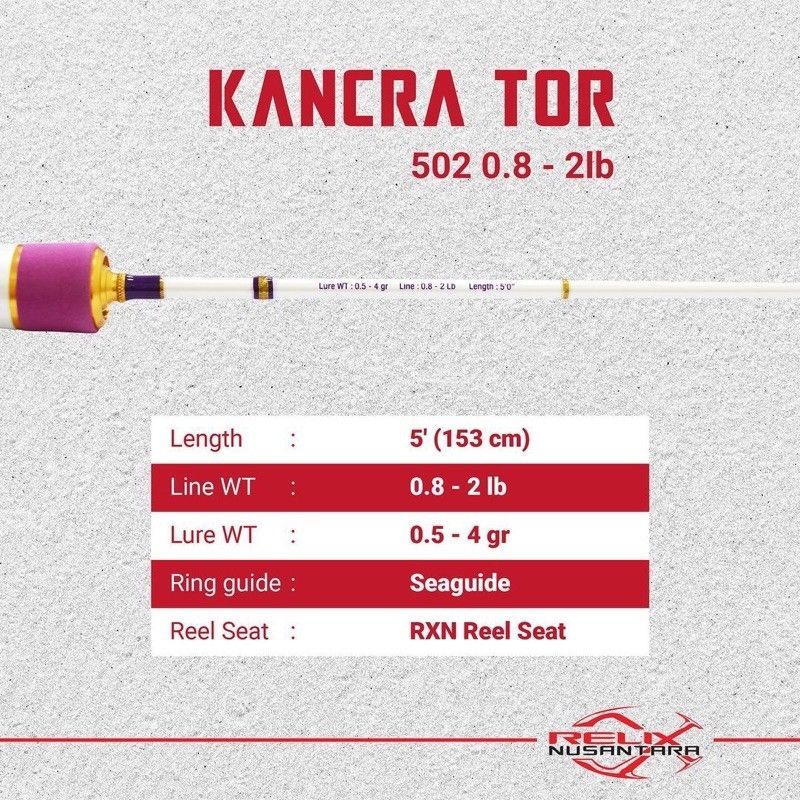 Rod UL RELIX NUSANTARA KANCRA TOR 502 / 150cm (Line Test PE.0.8-2lbs ...