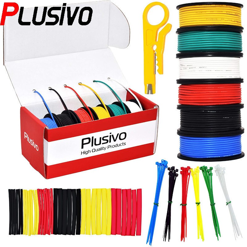 Hookup Wire Kit (6 colors, 9 m each, AWG 24 Stranded Wire