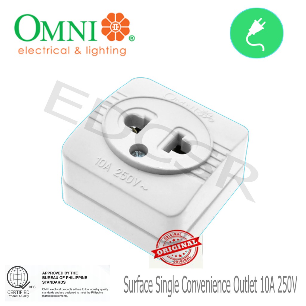 Omni Surface Single Convenience Outlet 10a 250v Wso 001 Pk Shopee Philippines 4746