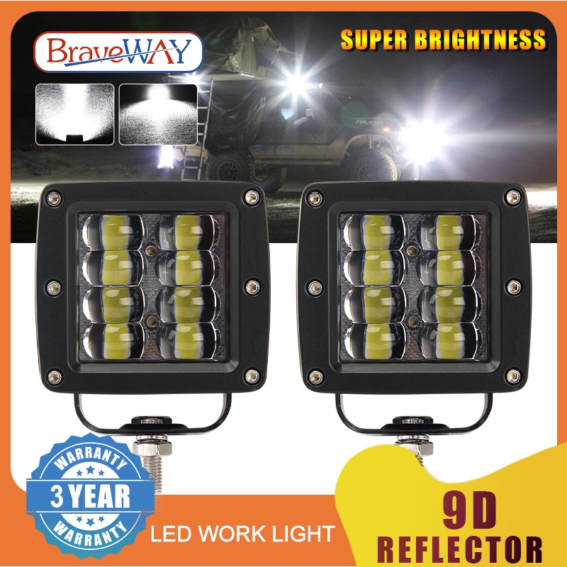 *NEW* ☛BraveWay Car Lights 9D 80W Car Led Light Bar 3inch Work Light ...