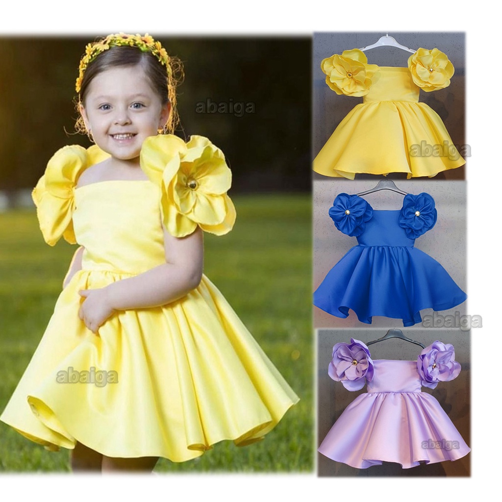 17 Years Old Flower Dress Gown for Baby Girl First Birthday One