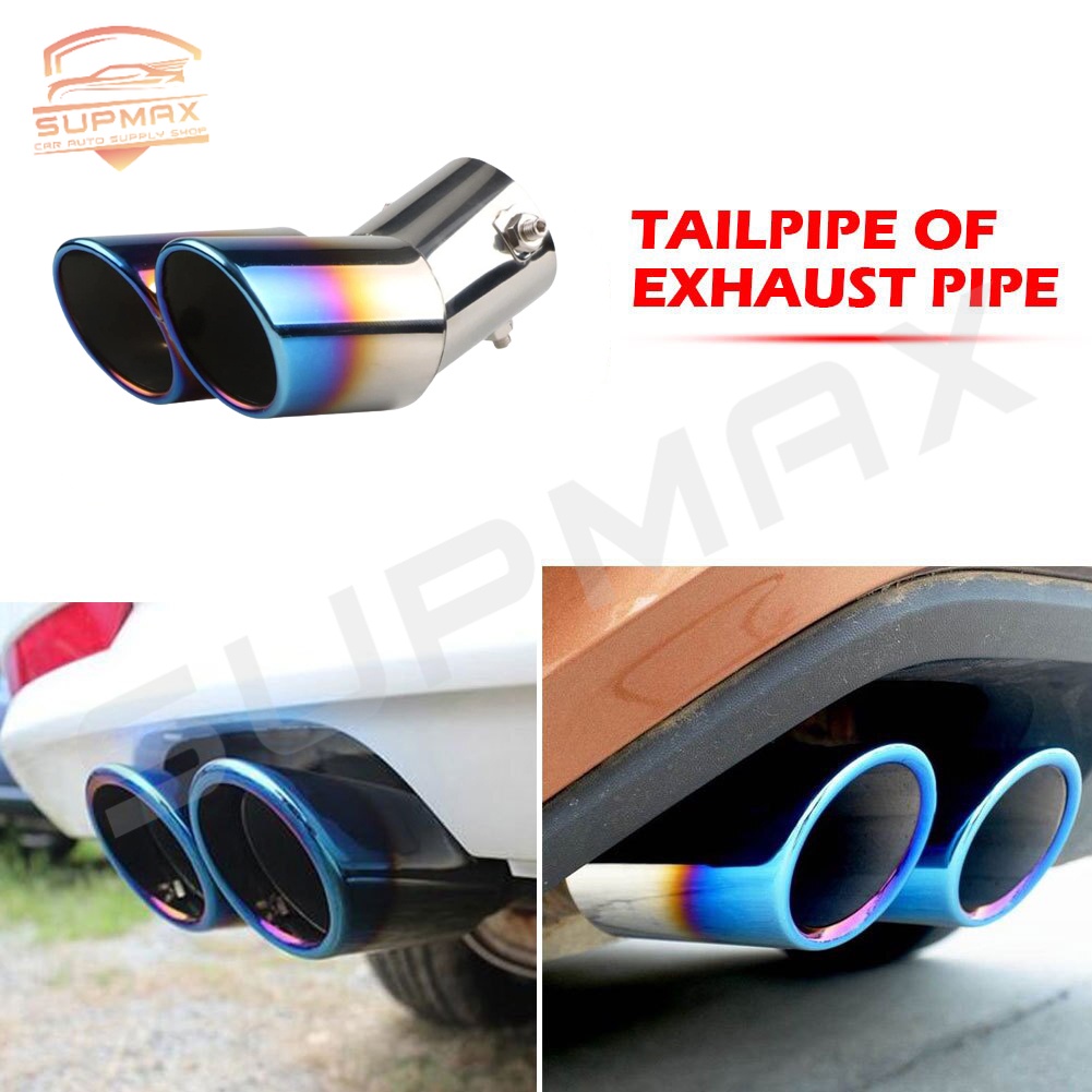 Universal Auto Muffler Tip Dual Outlet Car Exhaust Tip Stainless Steel