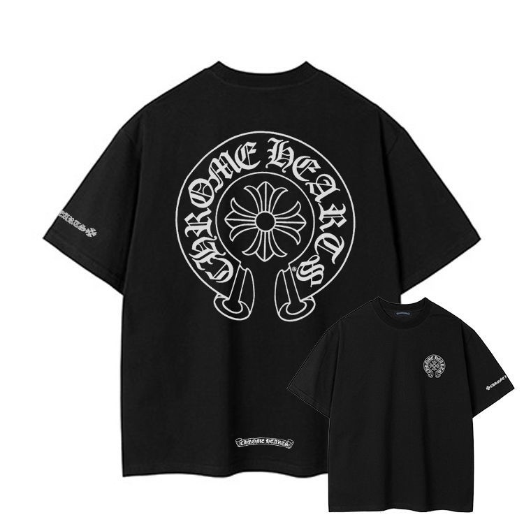 Chrome Hearts Printed Graphic T-shirt Men's and Women's Cotton Short ...