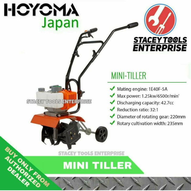 Mini Tiller Hoyoma Japan Cultivator Gardening 42.7cc engine 2 Stroke
