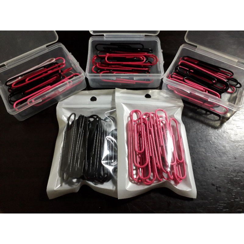 BLACK PINK INSPIRED 20 PCS MATTE VINYL COATED JUMBO METAL PAPER CLIPS