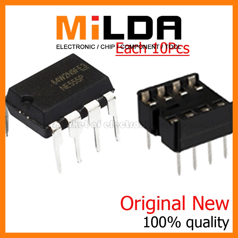 20PCS/LOT New NE555 NE555P NE555N 555 Timers DIP-8 8 Pin DIP Sockets ...
