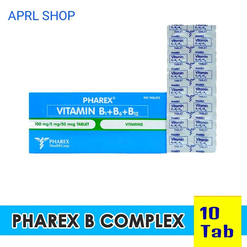 Pharex Vit B Complex B1 B6 B12 [10 Tablets] Shopee Philippines