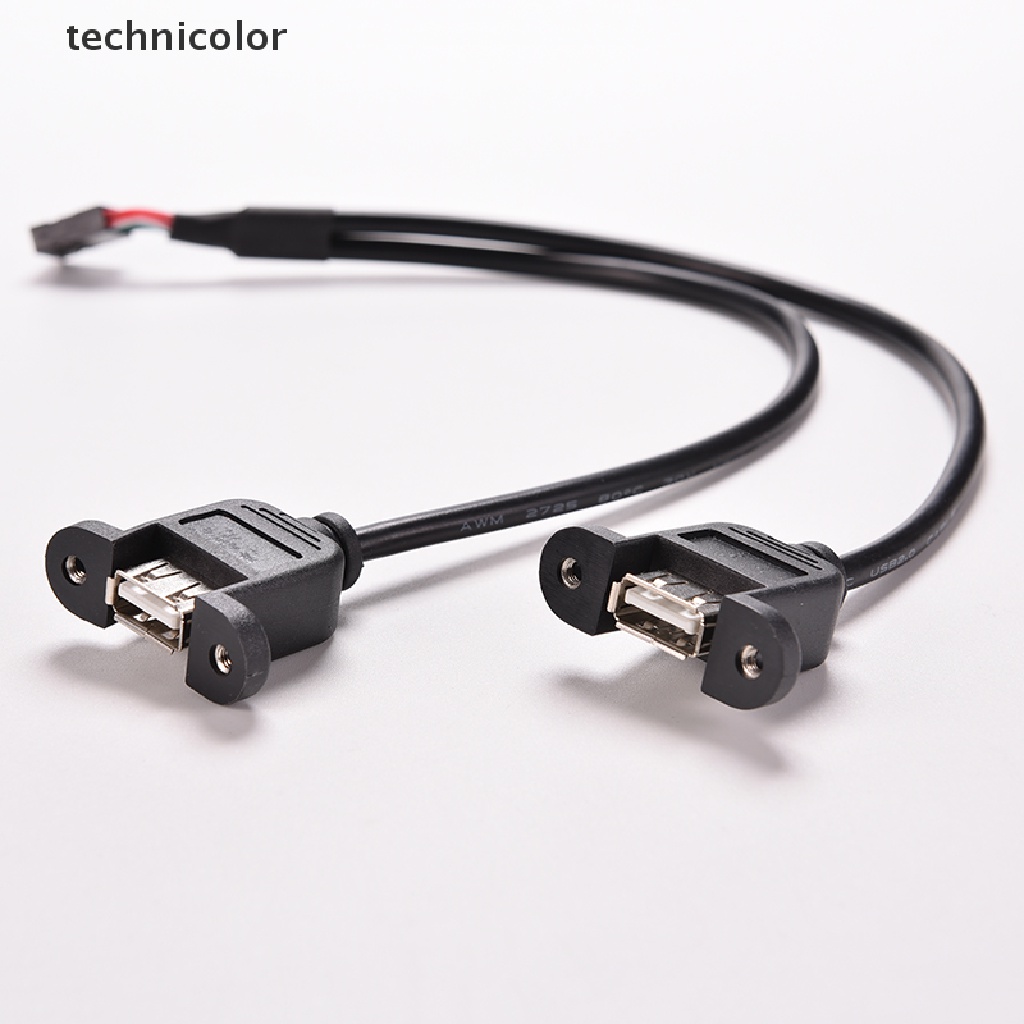 TCPH 1pc Black 30cm/1FT 2 Port USB A Female to Internal 9 Pin Header ...