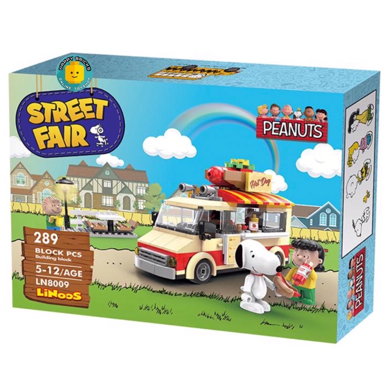 Authentic LINOOS PEANUTS SNOOPY Hotdog Van Building Blocks Toy with Box ...