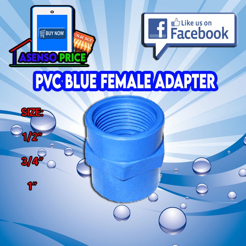 PVC Blue Female Adapter 1/2" , 3/4" , 1" (Waterline Fittings) Shopee