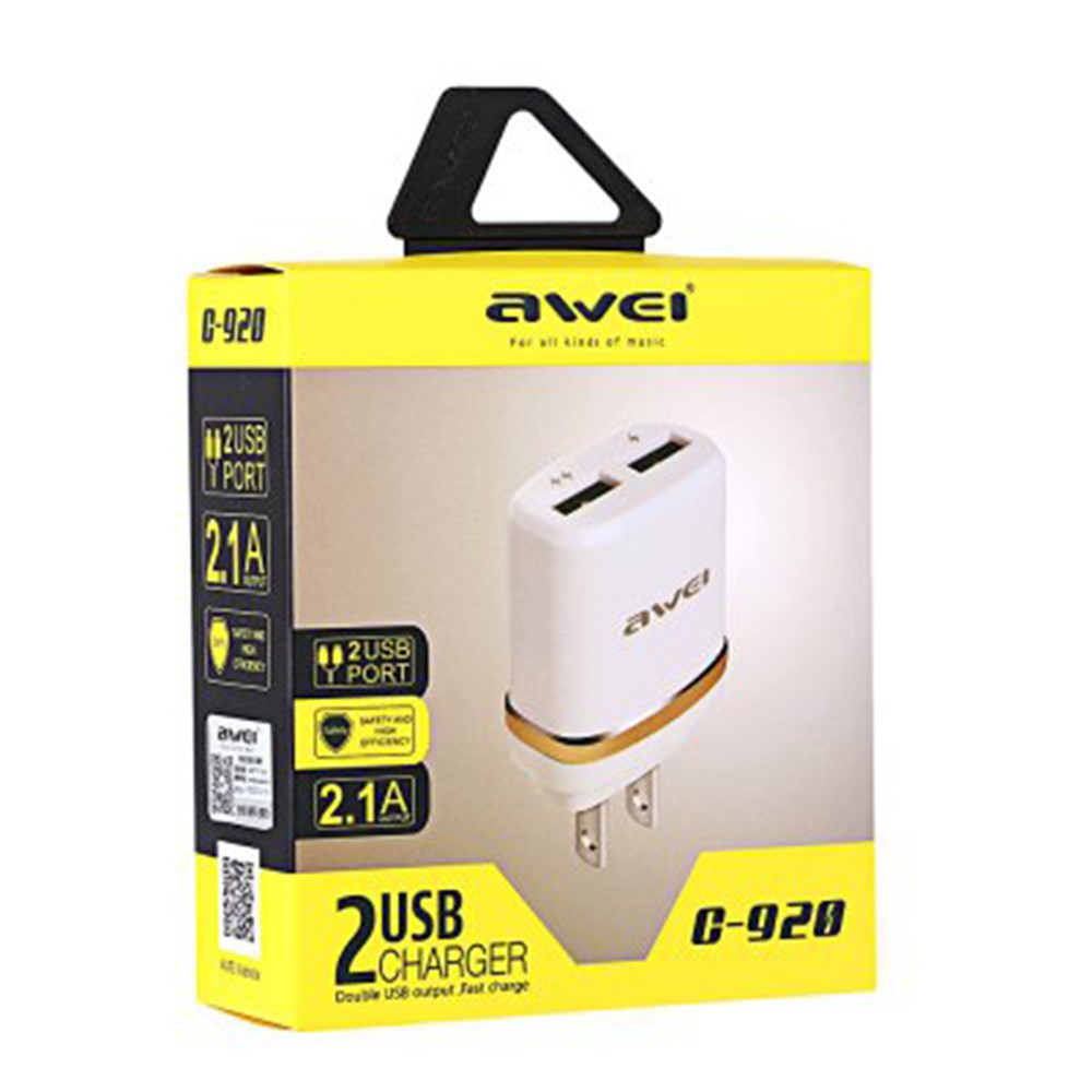 Awei c 920 2usb output multifunctional fast charging Adapter