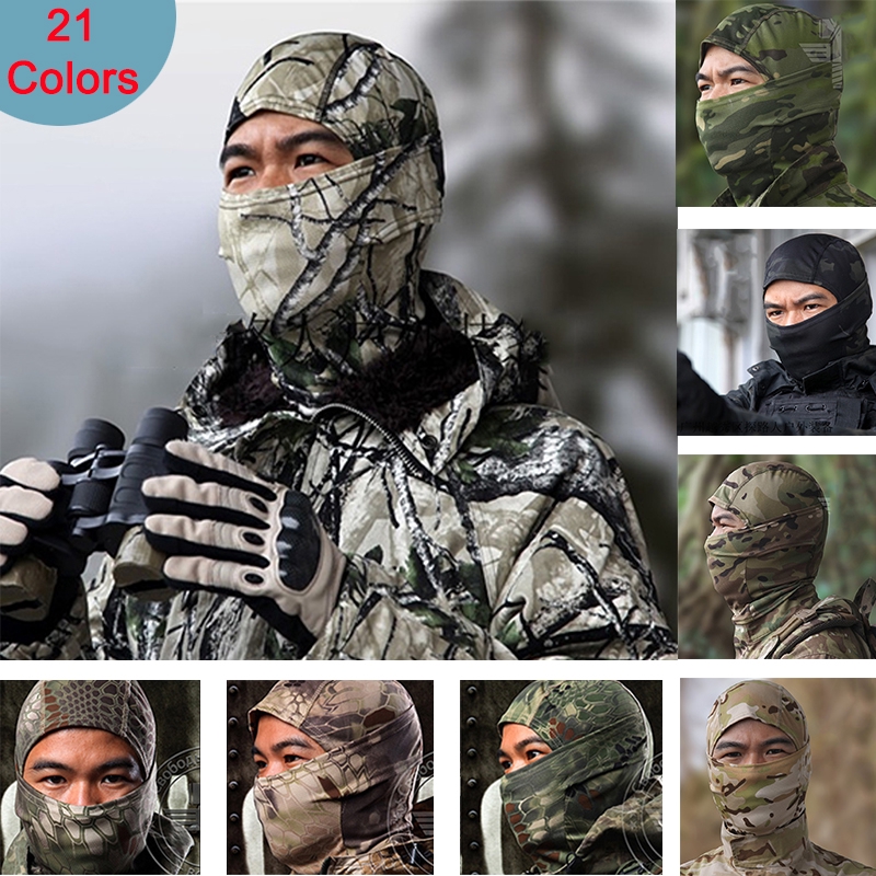 Men Outdoor Balaclava Python Hoody Snood Neck Camouflage Full Face Mask ...
