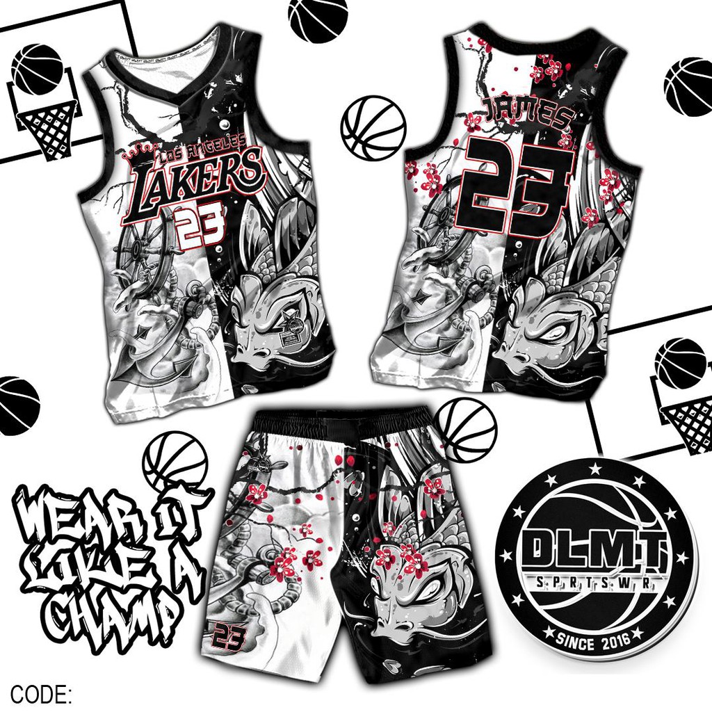 MARINE X DRAGON (BLACK&WHITE) CODE DLMT145 FULL SUBLIMATION JERSEY(FREE ...