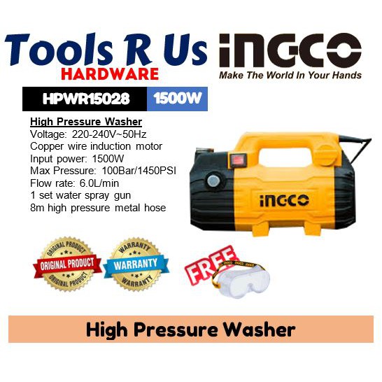 Ingco high pressure on sale washer 1500w