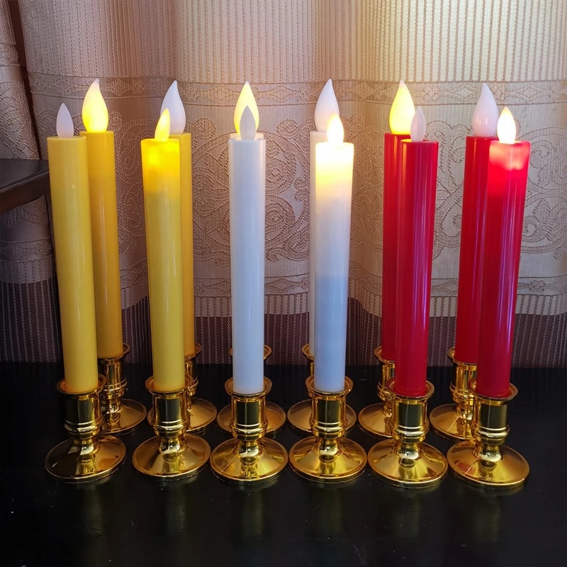 [Home Decoration]2Pcs Dinner Table Candle Light /Creative Long LED