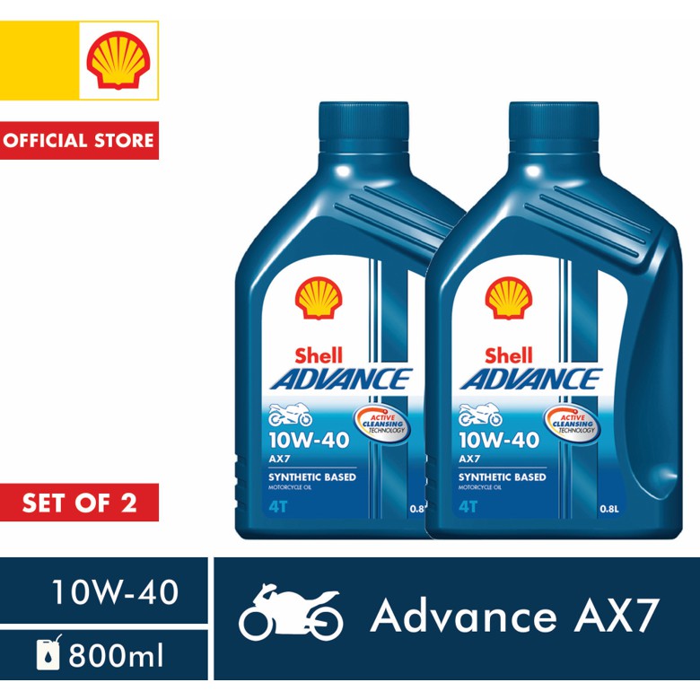 Shell Advance 4T AX7 10W-40 0.8Liter Set Of 2 | Shopee Philippines