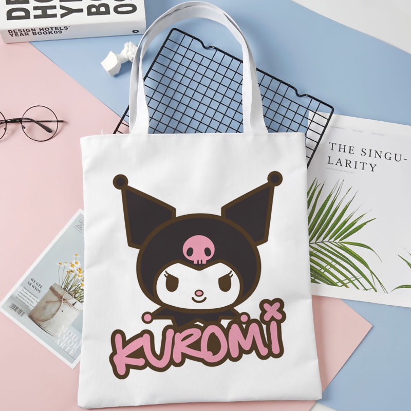 Kuromi shopping bag shopping canvas cotton shopper bolsa tote bag woven ...