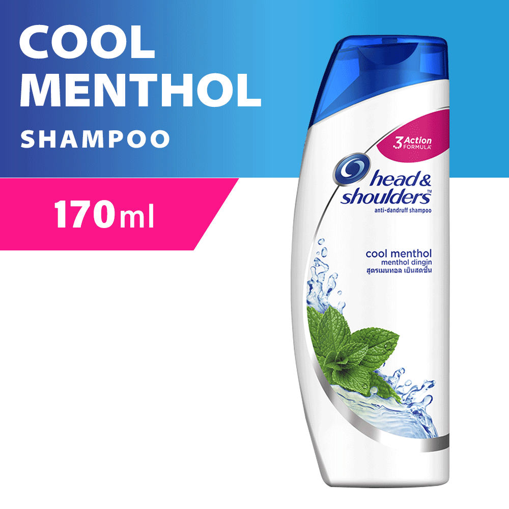 Head & Shoulders Shampoo Anti Dandruff Cool Menthol Hair Care 170ml ...