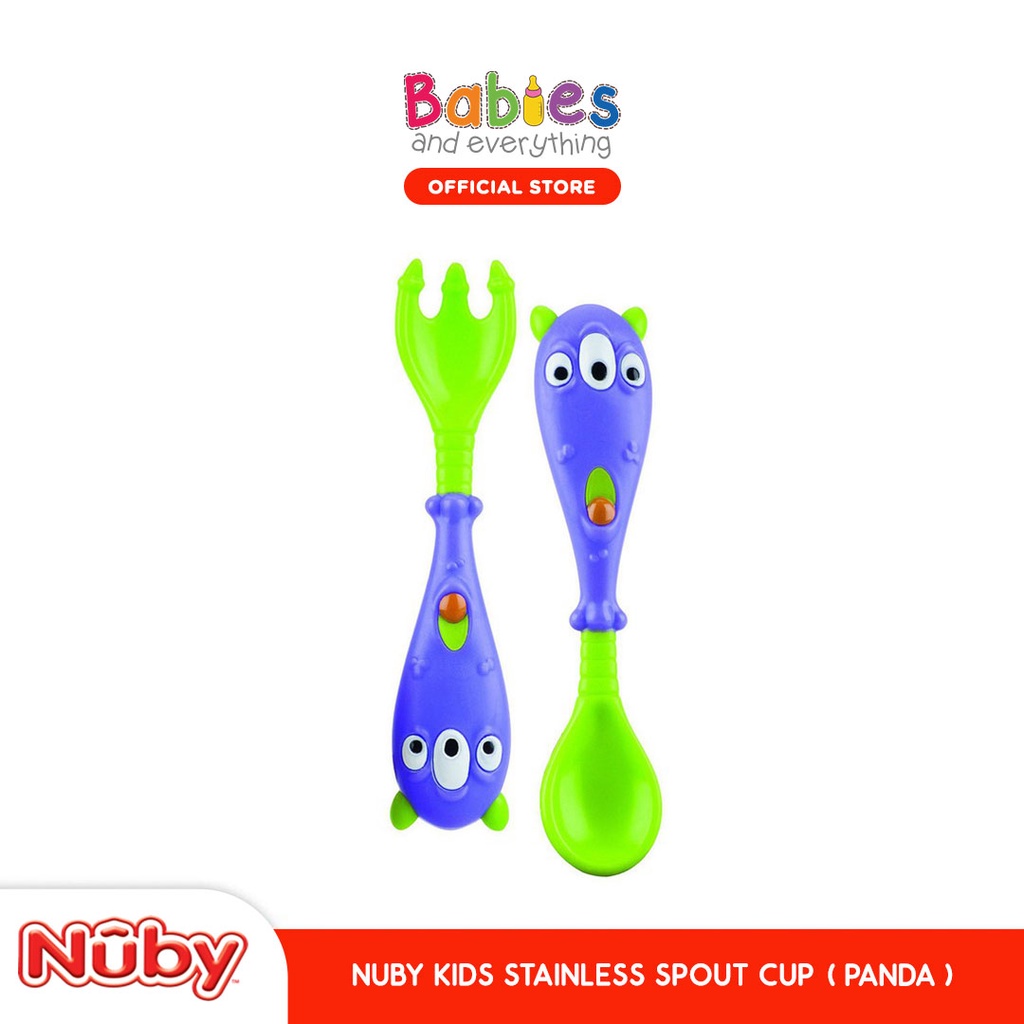 Nuby Kids Spoon And Fork - Children's Tableware (Monster) | Shopee ...
