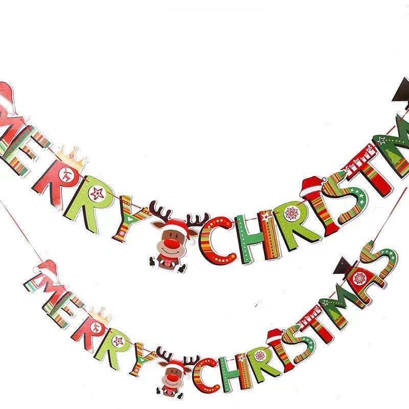 Merry Christmas Banner Christmas Products Paper Christmas Banner Flags ...