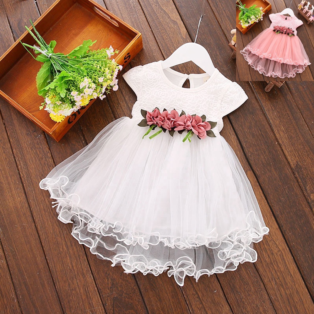 Baby Baptismal Dress For Girl 1 Year Old White Christening Tutu