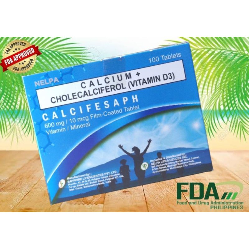 CALCIFESAPH (Calcium + Cholecalciferol VITAMIN D3) 100 Tablets Shopee