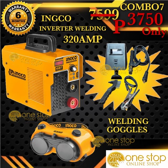 Ingco Original Inverter Welding Machine 320A INGMMA3202P FREE INGCO WELDING GOOGLES and