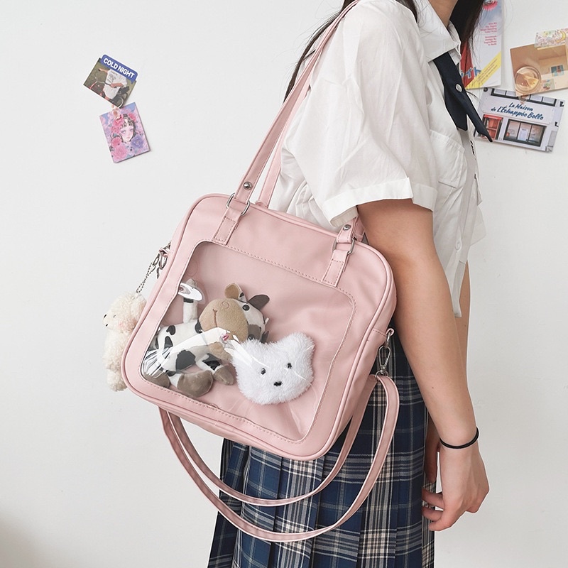 Kawaii Ita bag Japanese fashion shoulder sling bag pin collection doll ...