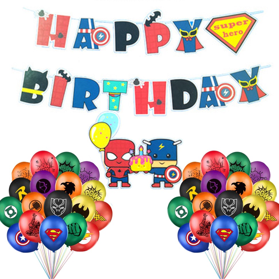 Captain America Birthday Bunting Banner – 2m Long – Superhero Party Decor
