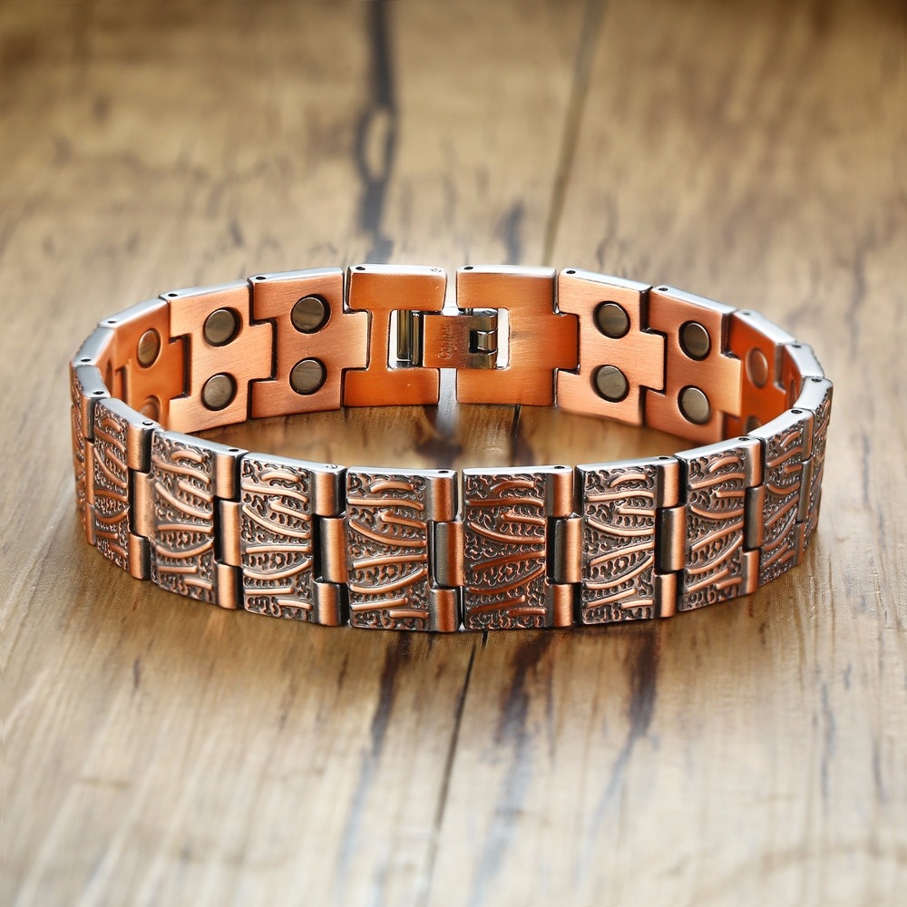 Pure Copper Bracelet Men Vintage Wrist Band Magnetic Health Energy Bracelet Shopee Philippines