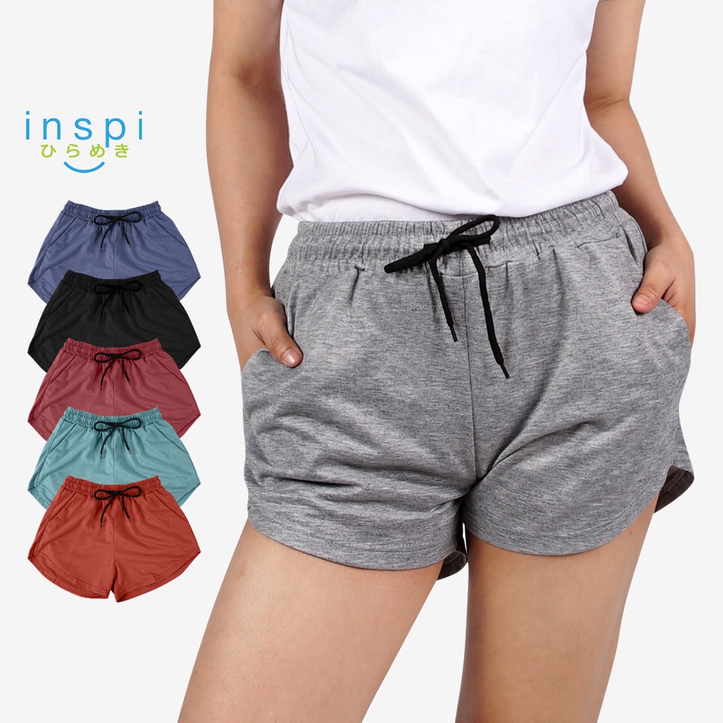 INSPI Training Shorts for Women in Gray Korean Pambahay Casual Comfy T