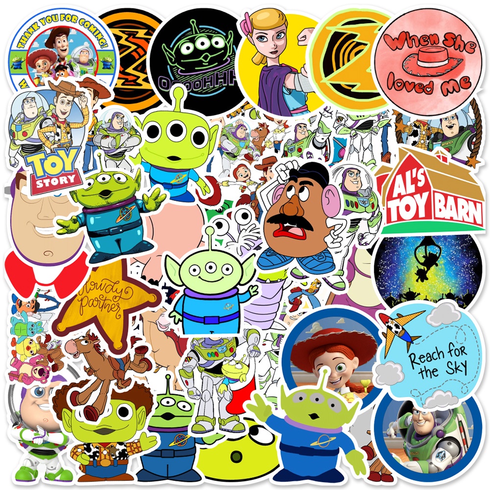 Y&P| Toy Story Stickes Cartoon Waterproof Graffiti Stickers Pack, 50 ...