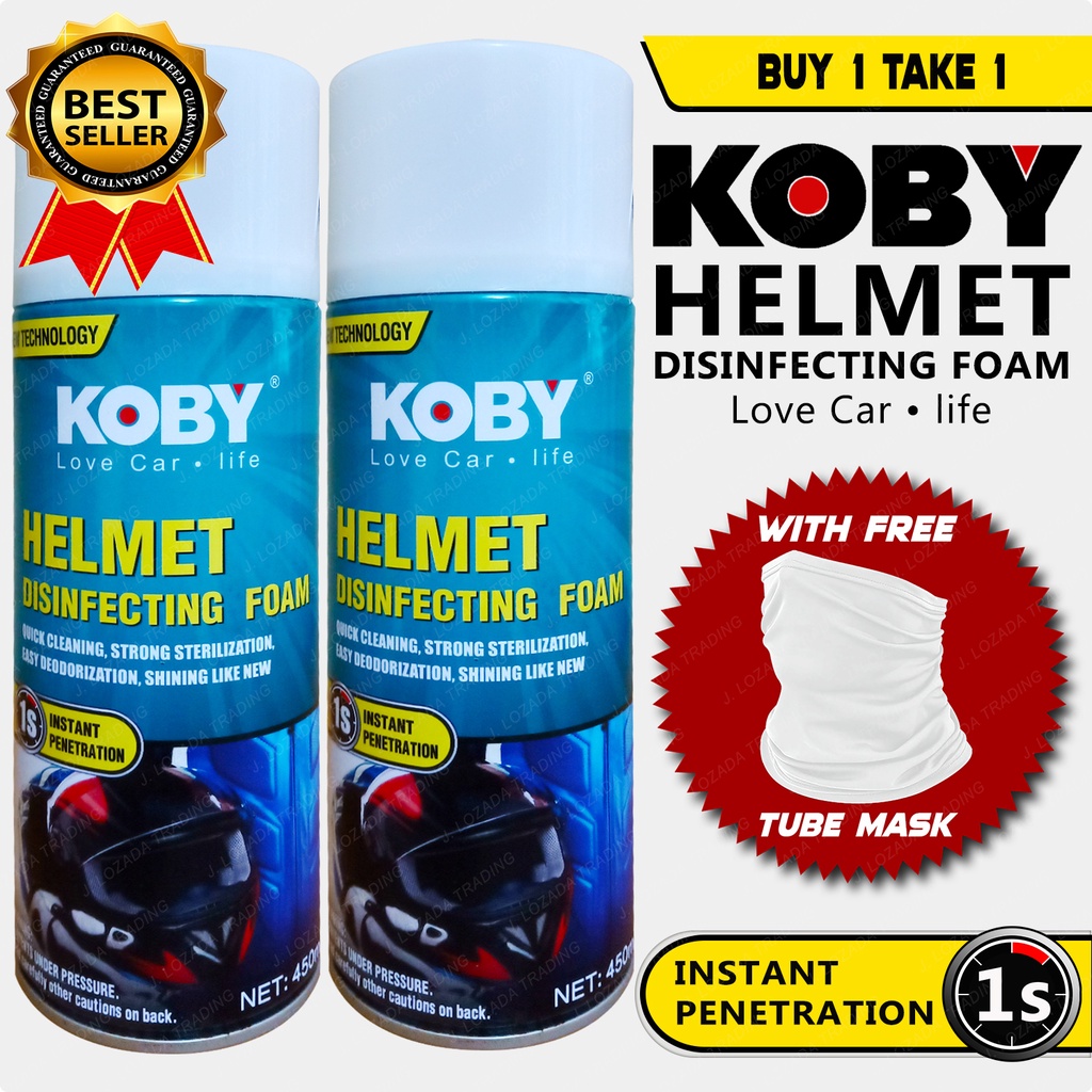 BUY 1 TAKE 1 KOBY HELMET DEODORIZER 450ML - Disinfectant foam spray ...